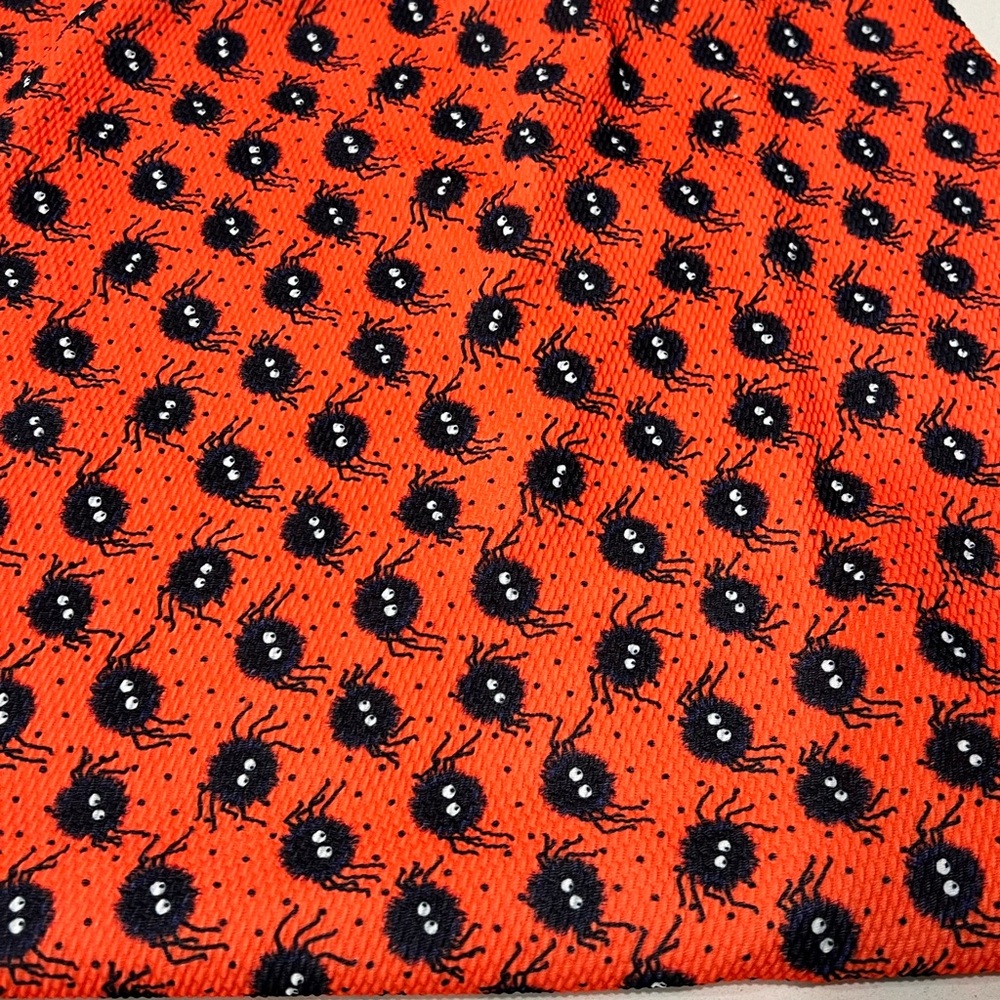Vintage Halloween Spider Fabric | Retro Textured Orange Spooky Black Spider
